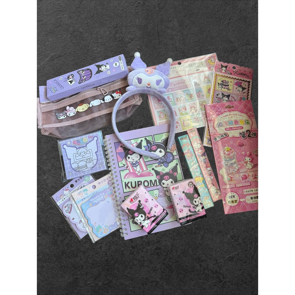 Sanrioโ Kuromi My Melody Stationery Gift Box Set Headband Notebook Pencil Case